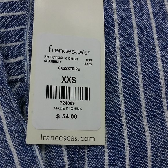 Francesca's Talia Striped Chambray Shift Dress - Picture 7 of 16